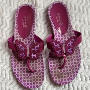 Coach Magenta Butterfly Sandals